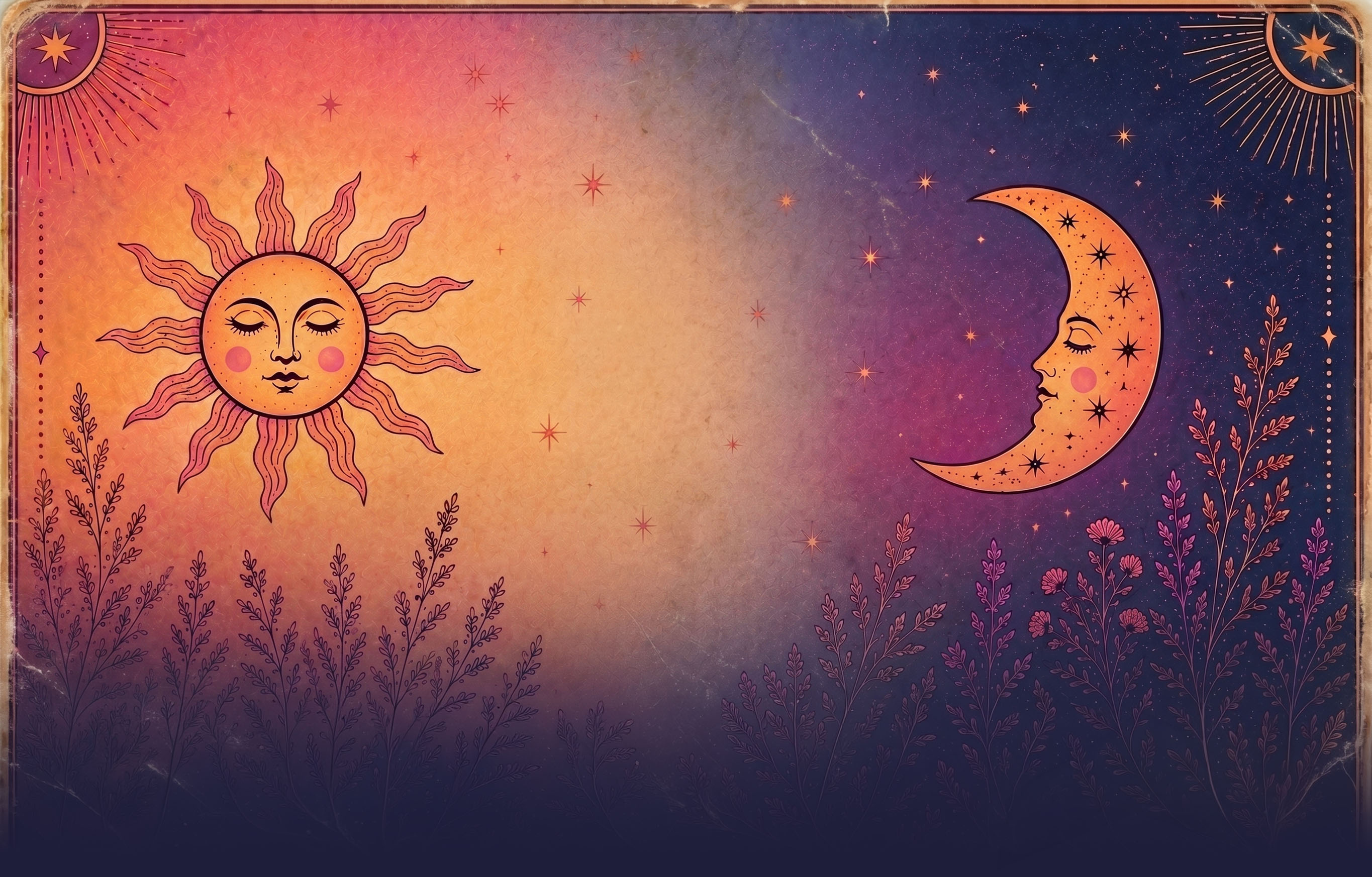 Bangers' Arcana, sun and moon at twilight